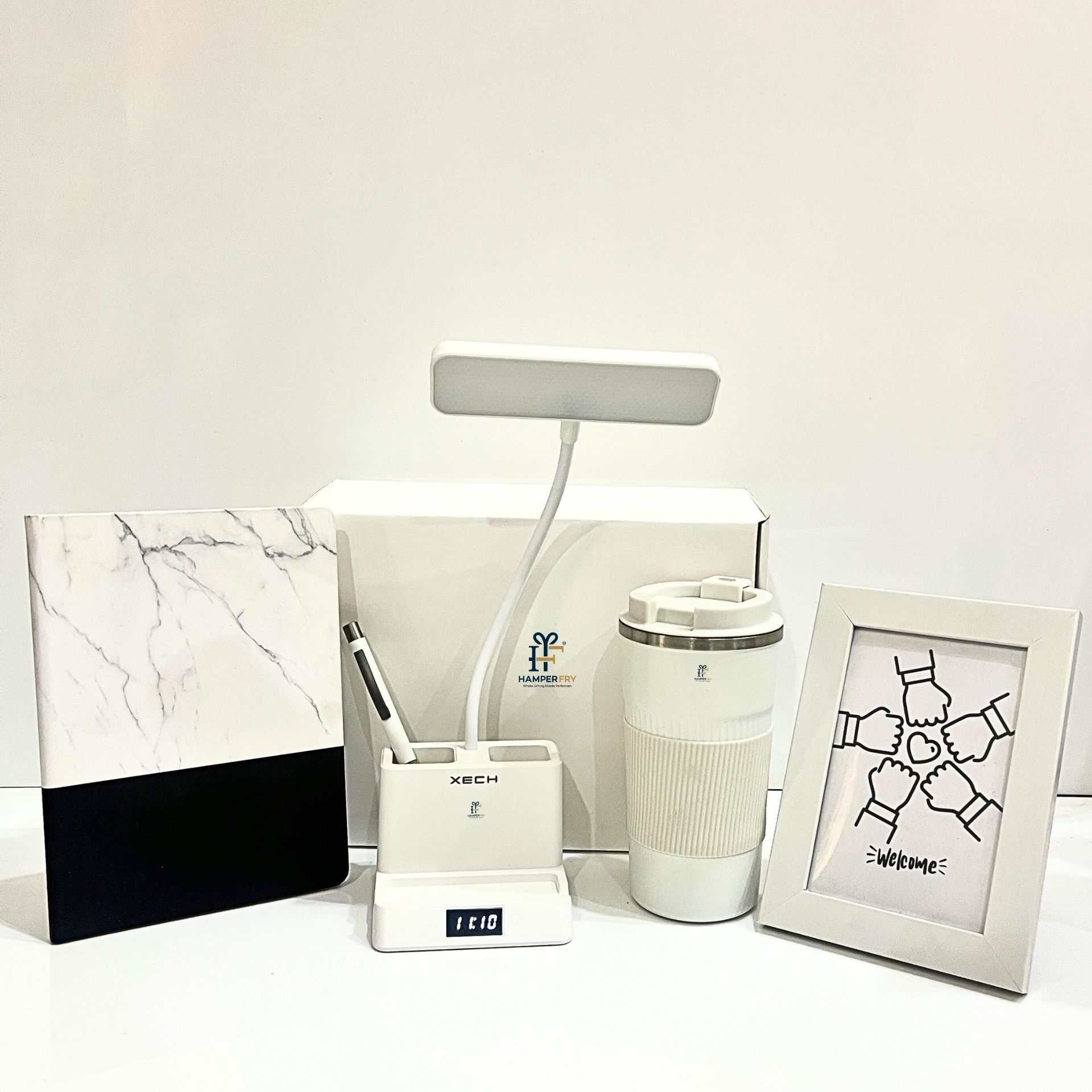 White Workspace Hamper