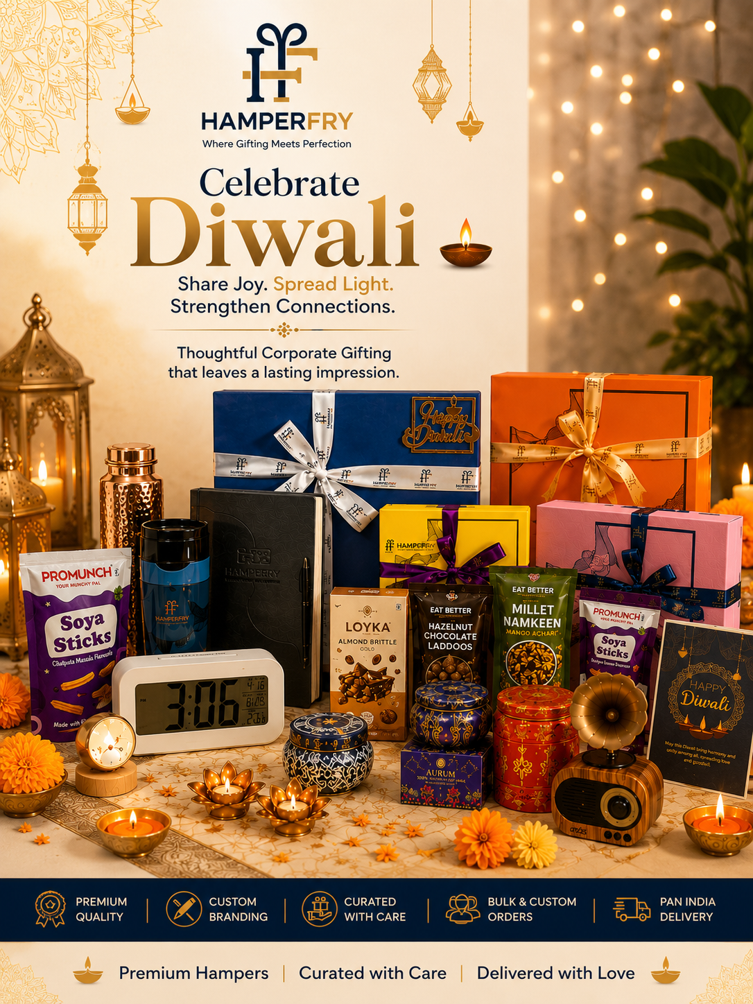 Celebrate light, happiness and togetherness with the beautifully curated Shubh Diwali Hamper.